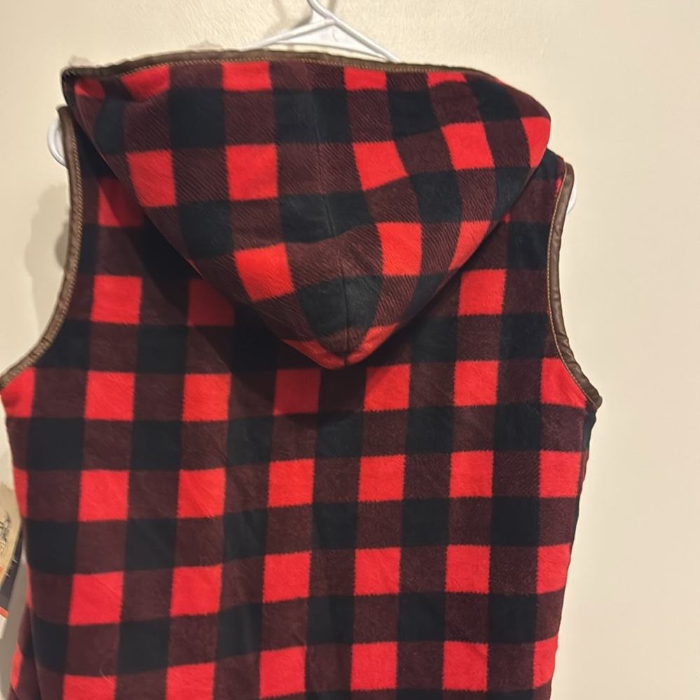 Women’s Fuzzy & Thick open Vest with Hood Small NWT - Picture 5 of 9